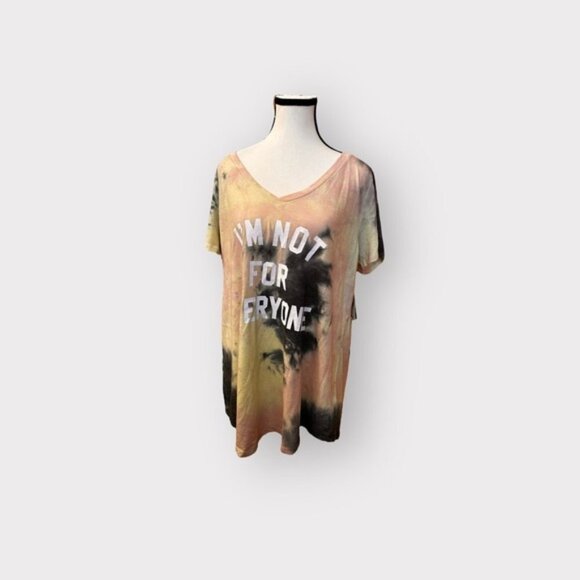 NWT women’s Torrid Girlfriend Tee Signature Jersey Tie Dye Not For Everyone 1 1X - Picture 3 of 11